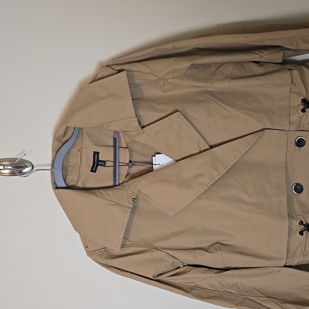 NWT Universal Standard Tan/Khaki Cropped Trench Coat Size 14-16 - Picture 2 of 13